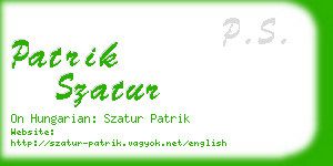 patrik szatur business card